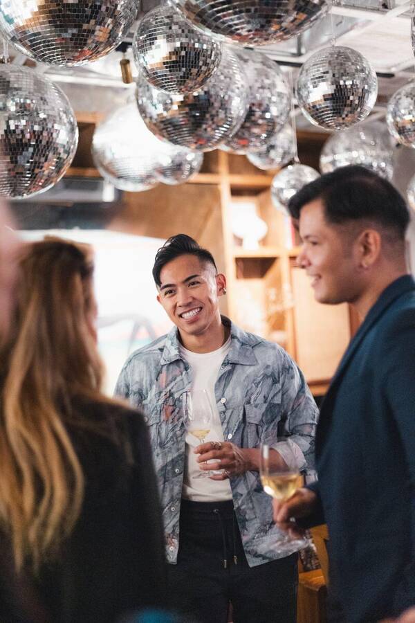 Members socializing